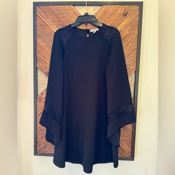 ASOS Lace Insert Black Shift Dress - Picture 4 of 6